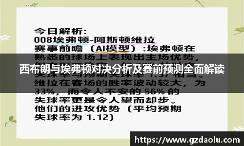 西布朗与埃弗顿对决分析及赛前预测全面解读